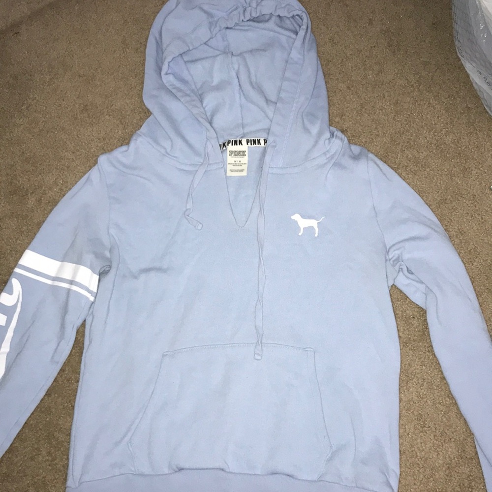 baby blue pink sweatshirt